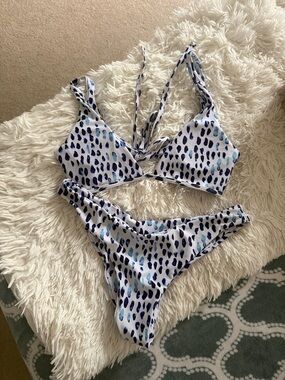 tie front printed bikini